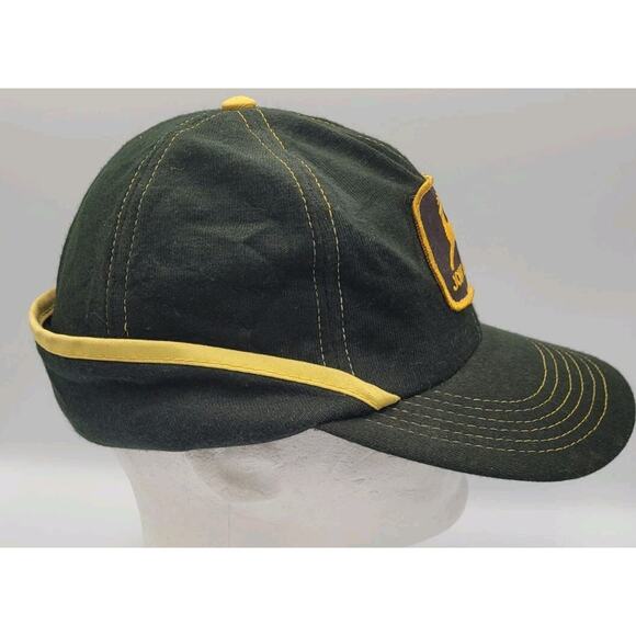 Vintage John Deere Fitted Medium Cap Hat Winter Ear Neck Flap‎ Black Swingster - Picture 6 of 12